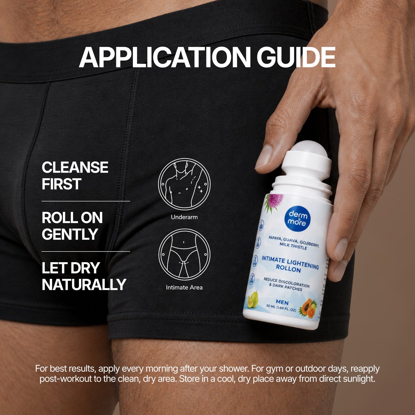 Intimate Lightening Rollon for Men (Pack of 2)